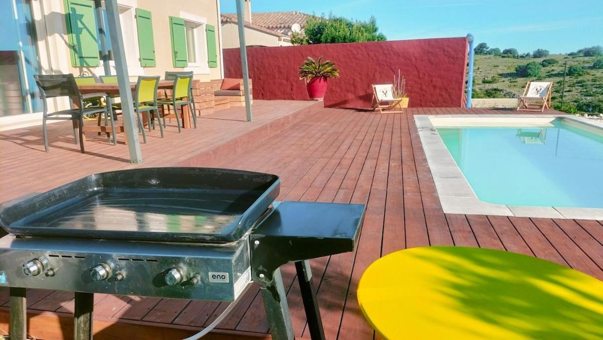 Maison avec vue sur la mer et avec piscine à Fitou Exterior foto